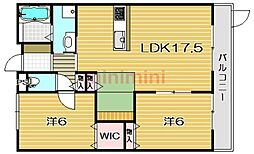 レクエルド藤 2LDKの間取図画像
