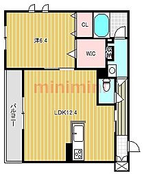 セドゥレ総持寺 1LDKの間取図画像