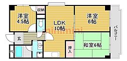 ニューハイツ相互 3LDKの間取図画像