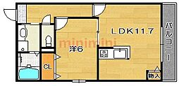 Q'sメゾン 1LDKの間取図画像