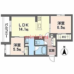 シャーメゾン ベル プレジール 2LDKの間取図画像