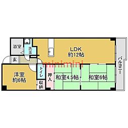 ロワール朝日が丘 3LDKの間取図画像