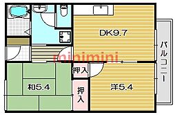 S・Tハイツ 2DKの間取図画像