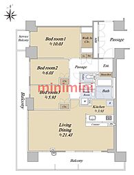 ローレルコート茨木舟木町 3LDKの間取図画像