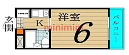 ジョイフル富田 1Kの間取図画像