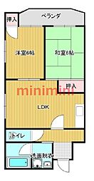 ヱクセル立川 2LDKの間取図画像