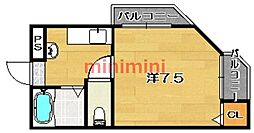 サンフォレスト 1Kの間取図画像
