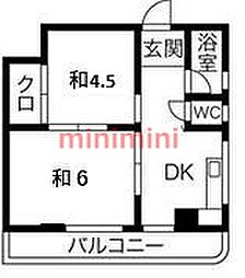 サンヒルズ 2DKの間取図画像