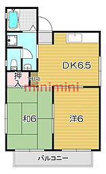 スペースK壱番館 2DKの間取図画像