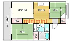 エクセル・コート・K 3DKの間取図画像