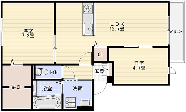 リヴィエール ｜大阪府柏原市古町３丁目(賃貸アパート2LDK・3階・58.37㎡)の写真 その2