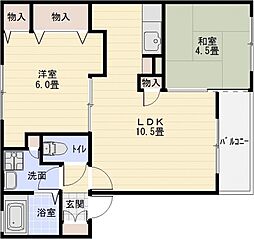 メゾンボヌール 2LDKの間取図画像