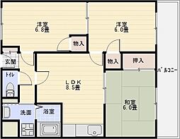 スタンドアップ国分 3LDKの間取図画像