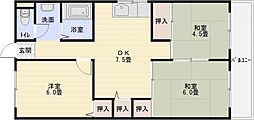 カサグレープ 3DKの間取図画像