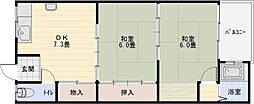 リーフハイツ玉手町 2DKの間取図画像