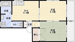 フレグランス 2DKの間取図画像