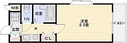 ヴェルジェ旭ケ丘 1Kの間取図画像