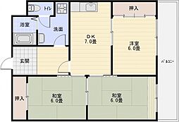 第2サンメイト 3DKの間取図画像