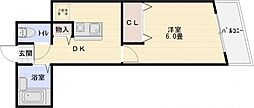 ウィール 1Kの間取図画像