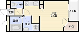 レオネクストリバーサイド柏原 ワンルームの間取図画像