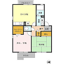 エトワールコートA 2DKの間取図画像