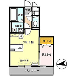 サニーガーデン 1LDKの間取図画像