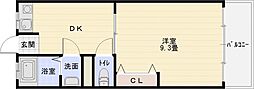 東部マンション 1DKの間取図画像