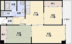 ユーネスト浅野 3DKの間取図画像