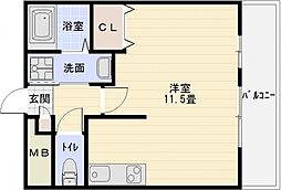 ステラウッド道明寺-2 ワンルームの間取図画像