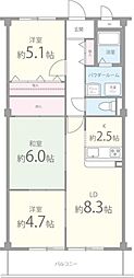 パルトーク山本 3LDKの間取図画像
