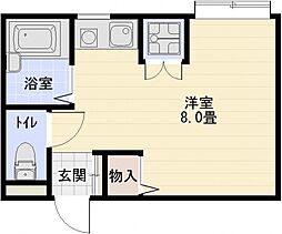 ECP高井田1 ワンルームの間取図画像