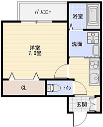ソレイユ 1Kの間取図画像