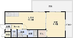 スカイマンション 1LDKの間取図画像