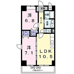 コスモ 2LDKの間取図画像