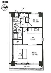 朝日パリオ東青梅 3DKの間取図画像