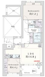 プラウド戸田公園アベニュー 2LDKの間取図画像