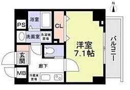 テオリア府中 1Kの間取図画像
