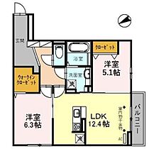 AXAS7 102 ｜ 富山県砺波市深江1丁目（賃貸アパート2LDK・1階・62.51㎡） その2