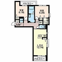 アンビエラ杉木 201 ｜ 富山県砺波市杉木1丁目（賃貸マンション2LDK・2階・64.53㎡） その2