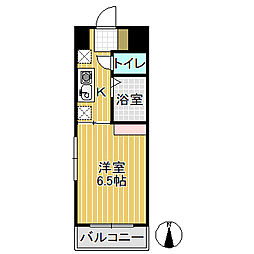コーポ幸 1Kの間取図画像
