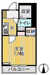 グリーンコーポ石代 1Kの間取図画像