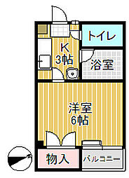 エスペラントB1 1Kの間取図画像