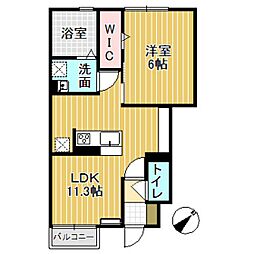 D-roomGrande 1LDKの間取図画像