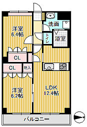 74Bld. 2LDKの間取図画像