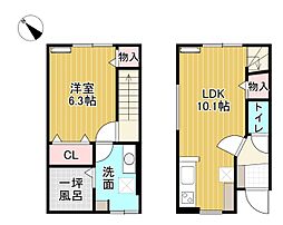 フォルティナ 1LDKの間取図画像