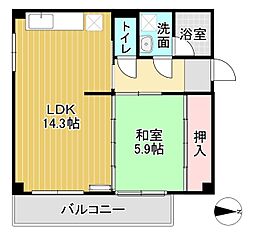 ラポール千代 1LDKの間取図画像