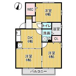 ラ・プランタンB 3DKの間取図画像