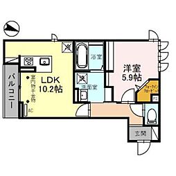 D-RESIDENCE椿 1LDKの間取図画像