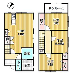 ピサリ福岡A 3LDKの間取図画像