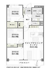 京成サンコーポ八千代台S棟 3LDKの間取図画像